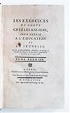 SABBATHIER, FRANÇOIS. Les Exercices du Corps chez les Anciens, pour servir à lÉducation de la Jeunesse.  2 vols.  1772